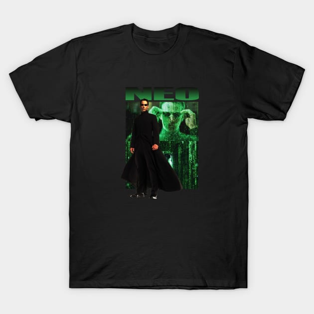 Neo The Matrix Retro Movie T-Shirt by LOVILOVI